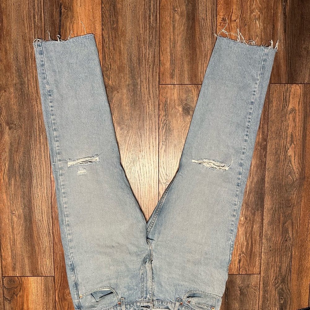 Levi's Blue Straight Leg Jeans with Classic Faded Look